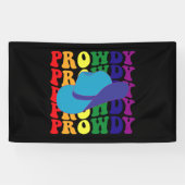 プロウディロデオハウディカウボーイ女性のカーボーイLGBTQウェスタン 横断幕 (横)