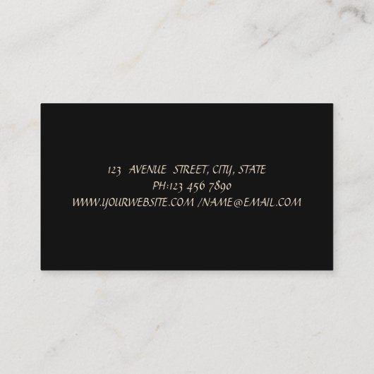 プロエレガントスタイリッシュディショナル黒踵 名刺 (裏面)