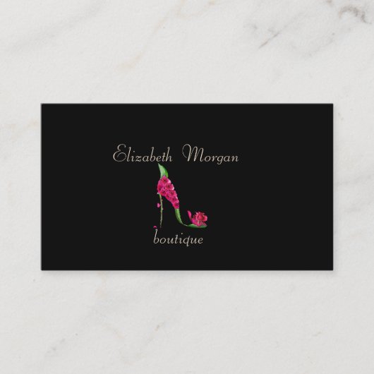 プロエレガントスタイリッシュディショナル黒踵 名刺 (正面)