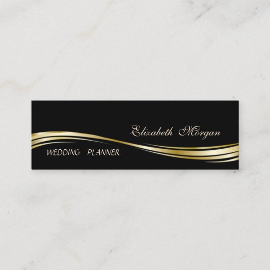 プロエレガントスタイリッシュフィー,ブラック,シンプル スキニー名刺 (正面)
