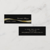 プロエレガントスタイリッシュフィー,ブラック,シンプル スキニー名刺 (正面/裏面)
