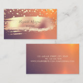 プロエレガントディショナル、金ゴールド紙吹雪、ブラシストローク 名刺 (正面/裏面)