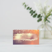 プロエレガントディショナル、金ゴールド紙吹雪、ブラシストローク 名刺 (スタンド正面)