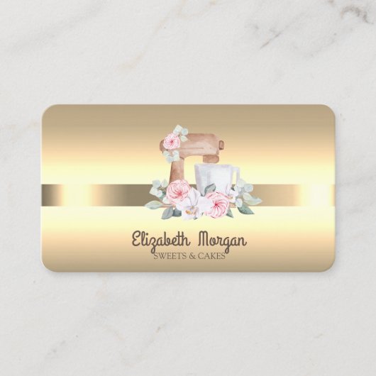 プロエレガントディショナルMixerの花金ゴールド 名刺 (正面)