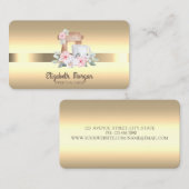 プロエレガントディショナルMixerの花金ゴールド 名刺 (正面/裏面)