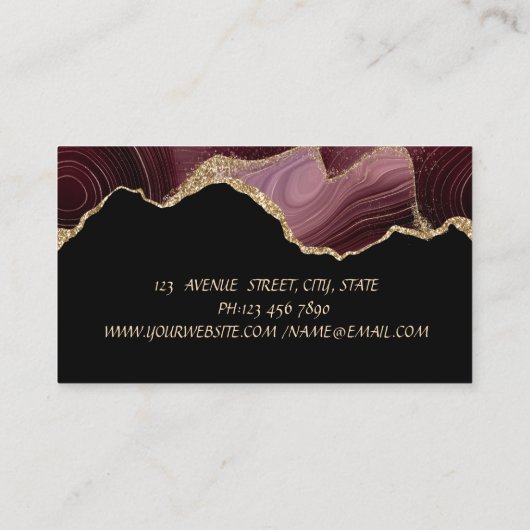 プロエレガントハイヒールブルゴーニュ瑪瑙 名刺 (裏面)