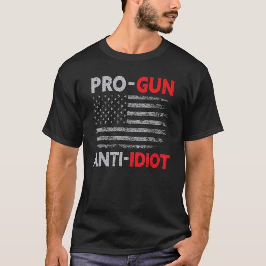 プロガンアンチバカ米国国旗 Tシャツ (正面)