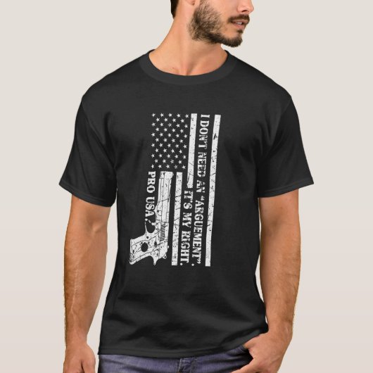 プロガン引数は要らない私の右プロ Tシャツ (正面)