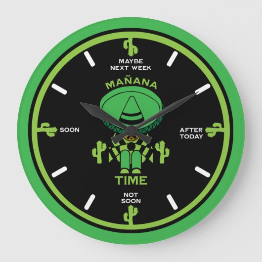 プロキュレーター怠惰な人のギフト ラージ壁時計 (正面)