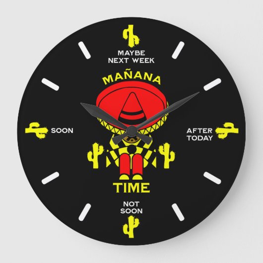 プロキュレーター怠惰な人のギフト ラージ壁時計 (正面)