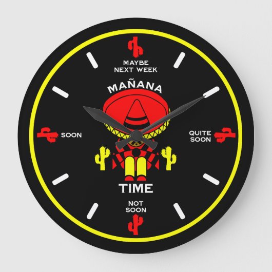 プロキュレーター怠惰な人のギフト ラージ壁時計 (正面)