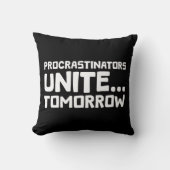 プロクラスティネーターユナイト明日おもしろい引用文 クッション (正面)