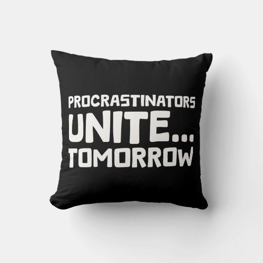 プロクラスティネーターユナイト明日おもしろい引用文 クッション (正面)