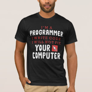プログラマおもしろいコンピュータ修復コーダユーモア Tシャツ