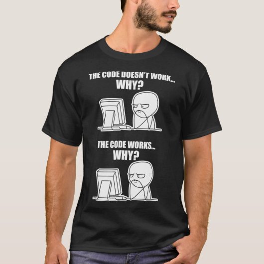 プログラマおもしろいー – コードワーク理由ミームTee Tシャツ (正面)