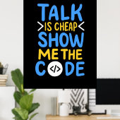 プログラマがコードを表示する ポスター (ホームオフィス)