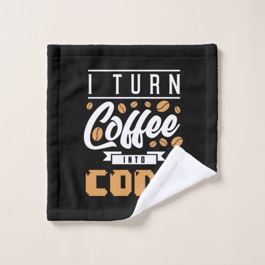 プログラマがコーヒーをコード化 ウォッシュタオル (ウォッシュタオル)