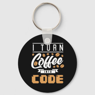 プログラマがコーヒーをコード化 キーホルダー