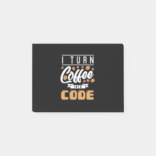 プログラマがコーヒーをコード化 ポストイット (正面)