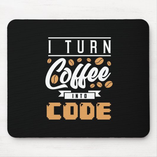 プログラマがコーヒーをコード化 マウスパッド (正面)