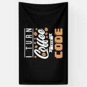 プログラマがコーヒーをコード化 横断幕 (縦)