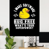 プログラマがソフトウェアのバグをフリーにする ポスター (ホームオフィス)