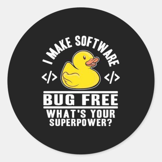 プログラマがソフトウェアのバグをフリーにする ラウンドシール (正面)