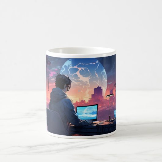 プログラマとビュー コーヒーマグカップ (中央)