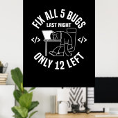 プログラマによる5つのバグの修正 ポスター (ホームオフィス)