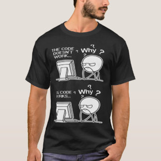 プログラマのコードが機能する理由ミーム Tシャツ