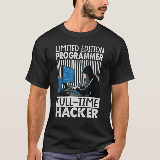 プログラマのフルタイムハッカー Tシャツ (正面)