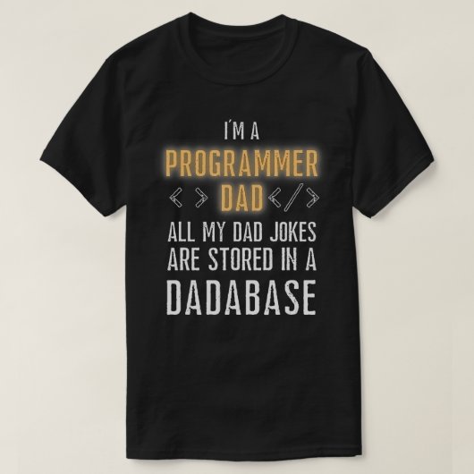 プログラマはダベベースコーディングに格納されおもしろいる Tシャツ (デザイン正面)