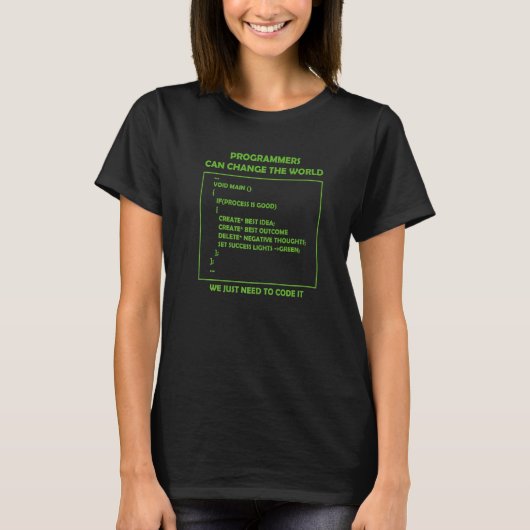 プログラマは世界を変えることができる Tシャツ (正面)