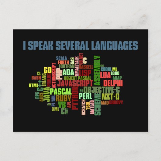 プログラマは複数のプログラミング・スキルを持つ ポストカード (正面)
