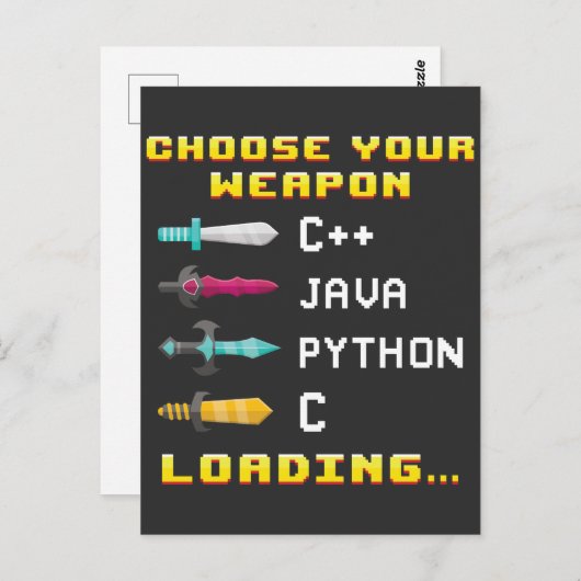 プログラマギークJava C PythonコンピュータITおたく ポストカード (正面/裏面)