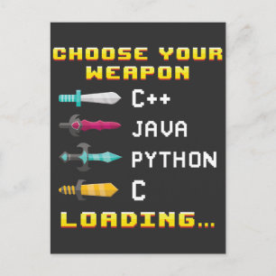 プログラマギークJava C PythonコンピュータITおたく ポストカード
