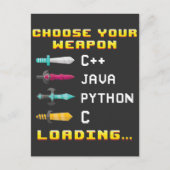 プログラマギークJava C PythonコンピュータITおたく ポストカード (正面)