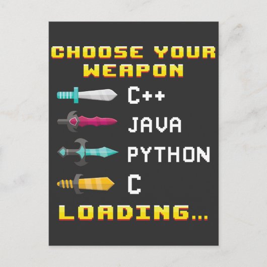 プログラマギークJava C PythonコンピュータITおたく ポストカード (正面)