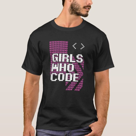 プログラマコーダTシャツをコードする女の子 Tシャツ (正面)
