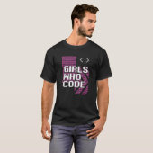 プログラマコーダTシャツをコードする女の子 Tシャツ (正面フル)