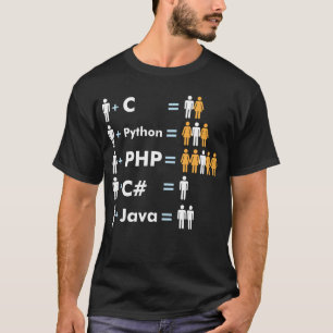 プログラマコーディングC Python PHP Javaが男性を引き付ける Tシャツ