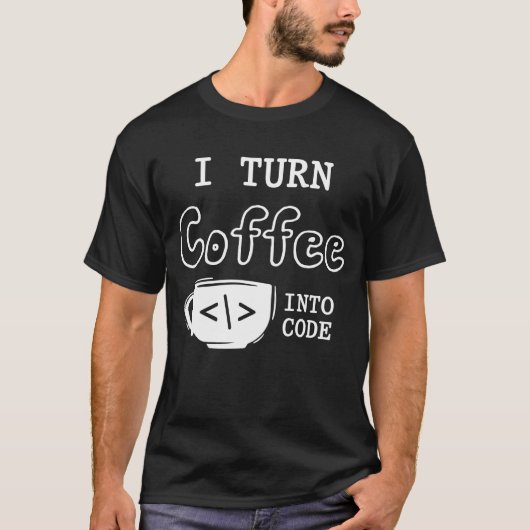 プログラマコーヒージョークのソフトウェアコーダ Tシャツ (正面)