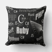 プログラマパターン白黒 クッション (正面)