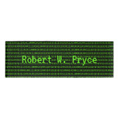 プログラママシンコードバイナリ背景カスタム 名札 (正面)