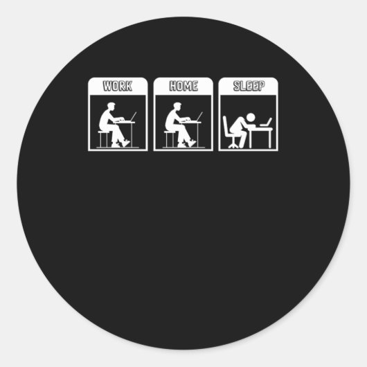 プログラマライフプログラミングコーダPCギフト ラウンドシール (正面)