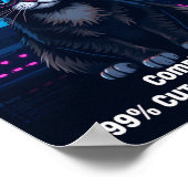 プログラマーおもしろいキャットポスター – "Compiling 99% Cuten ポスター (角)