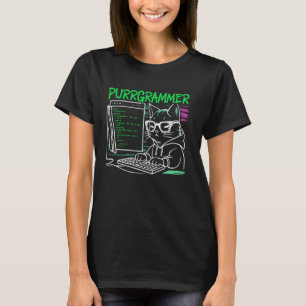 プログラマーおもしろいコーダCat Lo Tシャツ