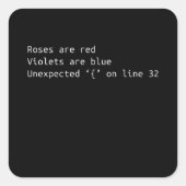 プログラマーおもしろいコーディング詩コーディングギフト スクエアシール (正面)