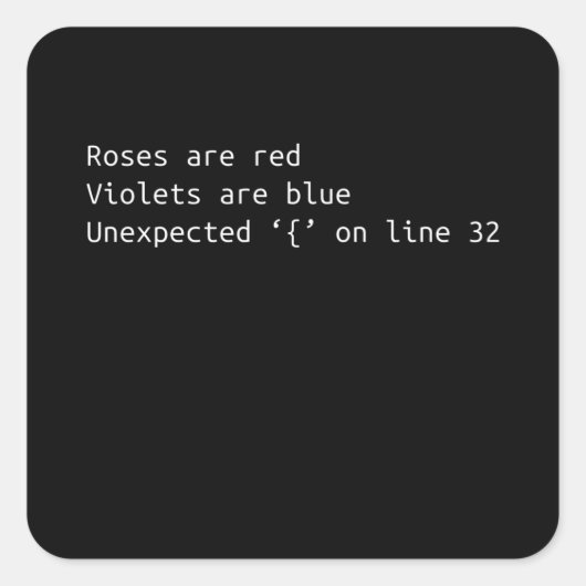 プログラマーおもしろいコーディング詩コーディングギフト スクエアシール (正面)