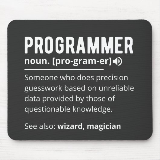 プログラマーおもしろいコード開発者の意味定義 マウスパッド (正面)